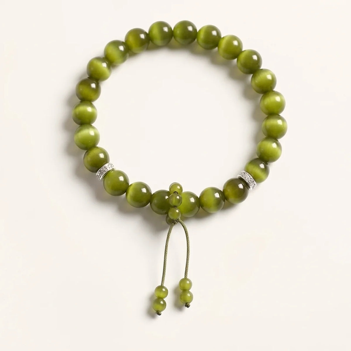 Grünes Katzenauge Zen Armband