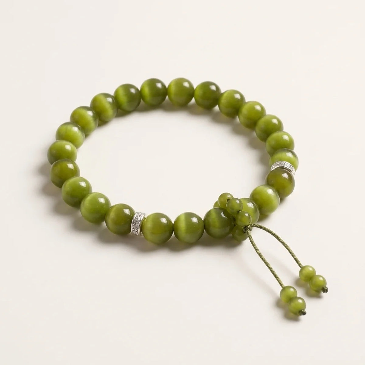 Grünes Katzenauge Zen Armband