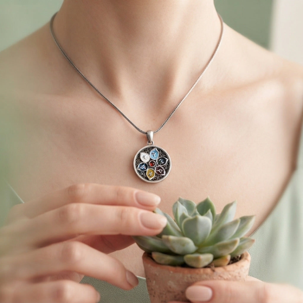 Om Mani Padme Hum Mantra Pendant Necklace