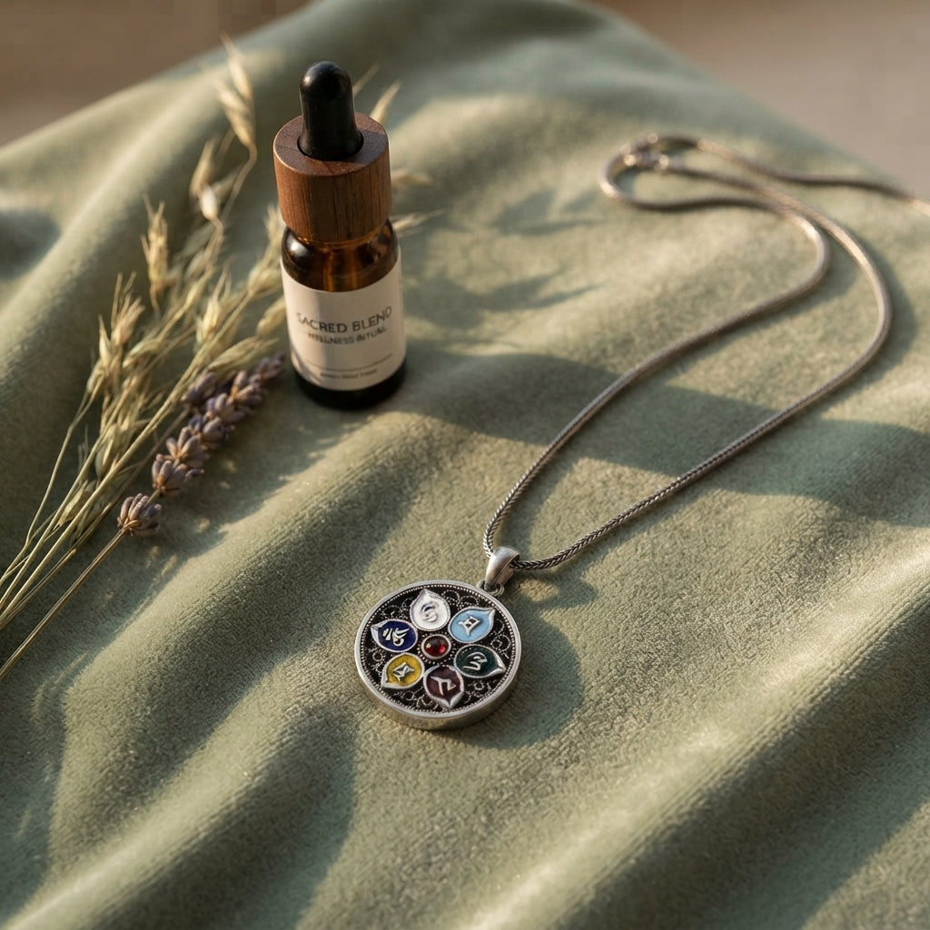 Om Mani Padme Hum Mantra Pendant Necklace