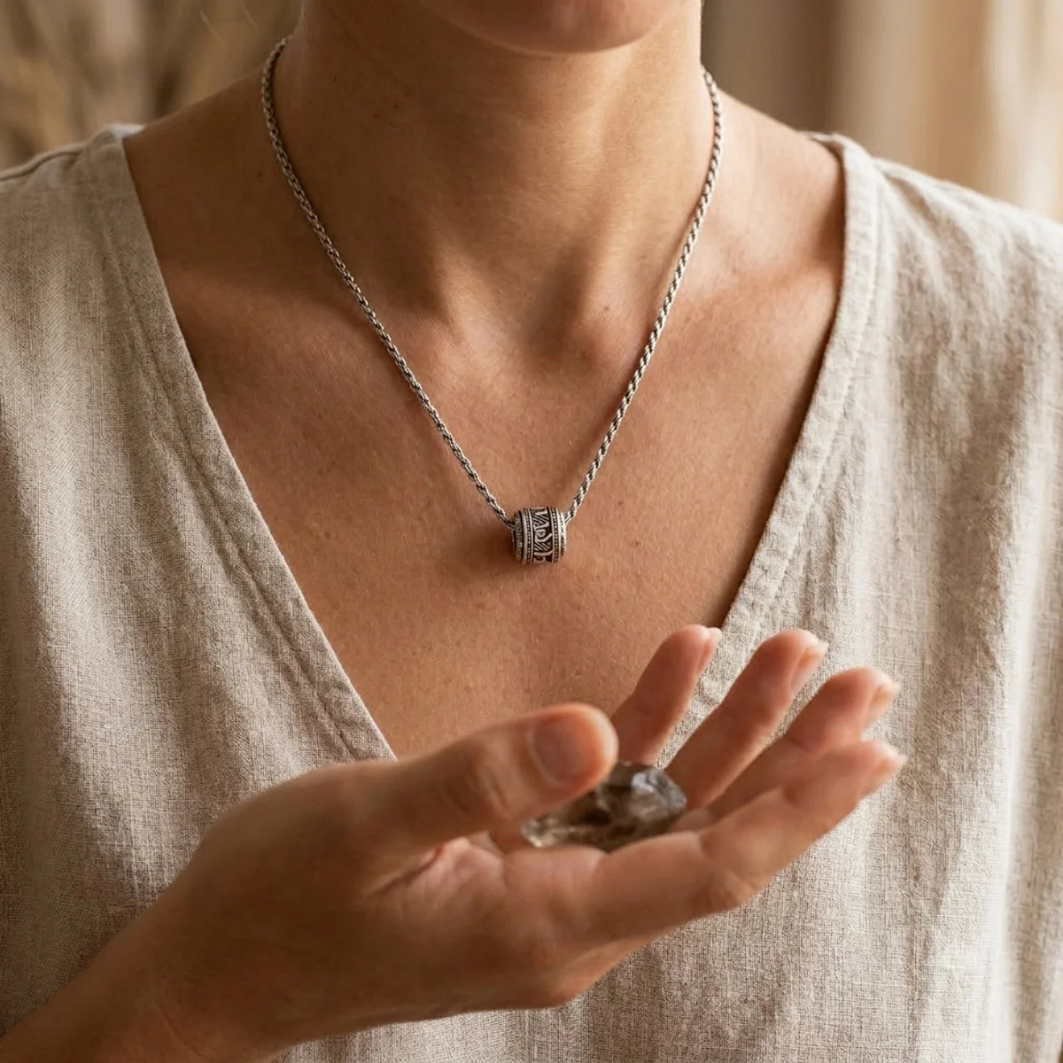 Om Mani Padme Hum Protection Pendant Necklace