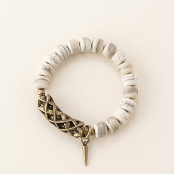 Ochsenknochen Metall Charm Herrenarmband