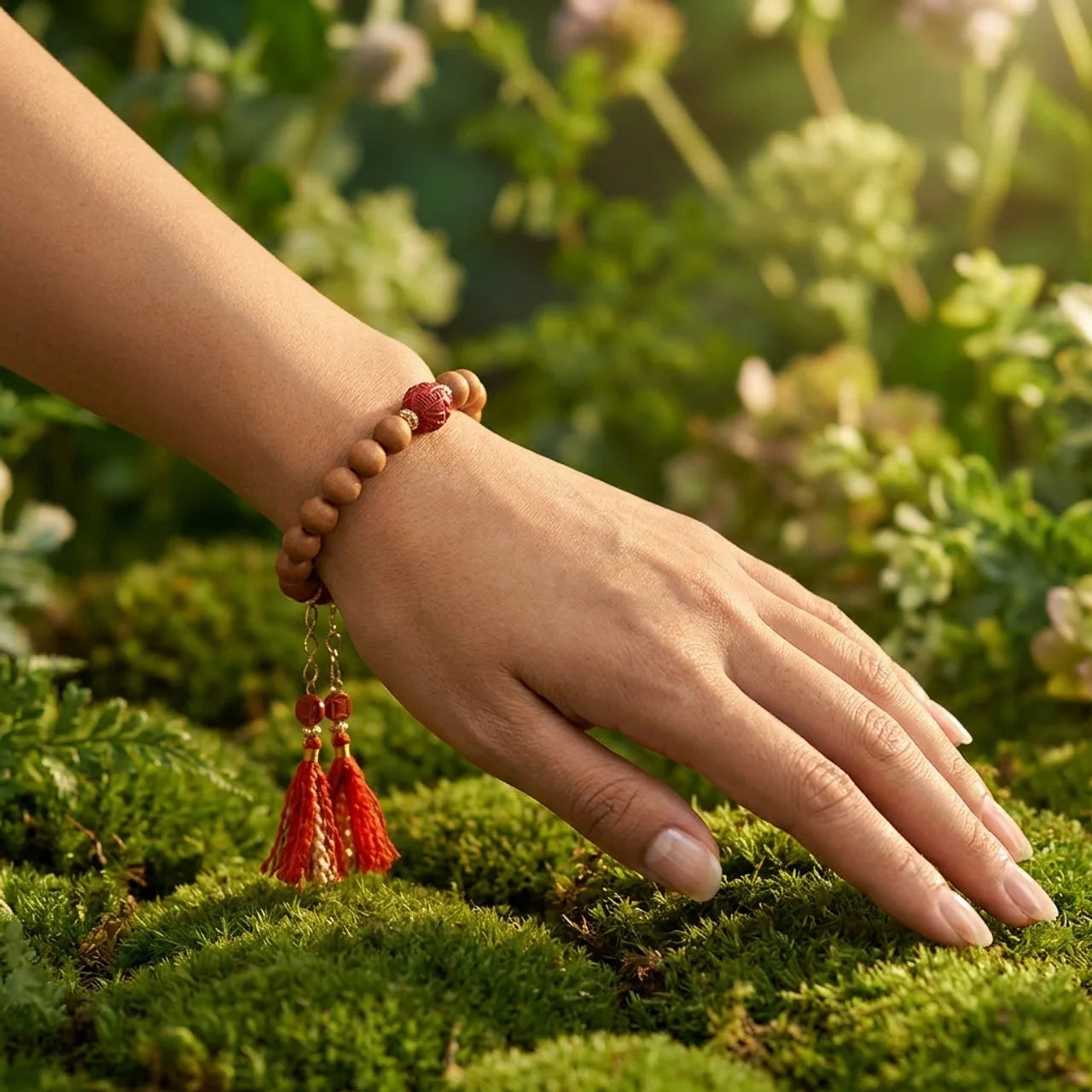Peach Wood Cinnabar Pixiu Bracelet