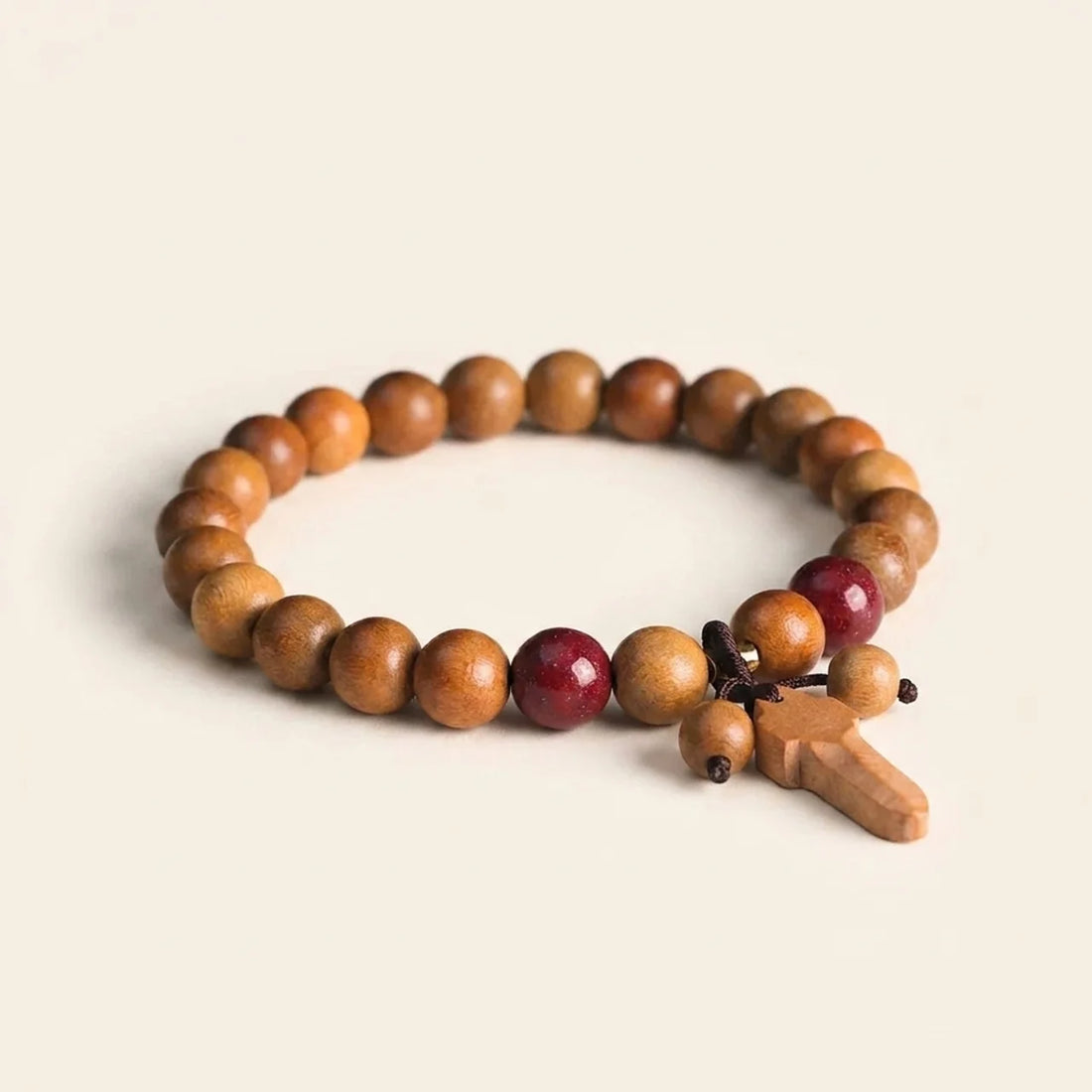 Peach Wood Cinnabar Sword Charm Bracelet