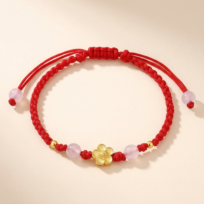 Pink Chalcedony Peach Blossom Bracelet