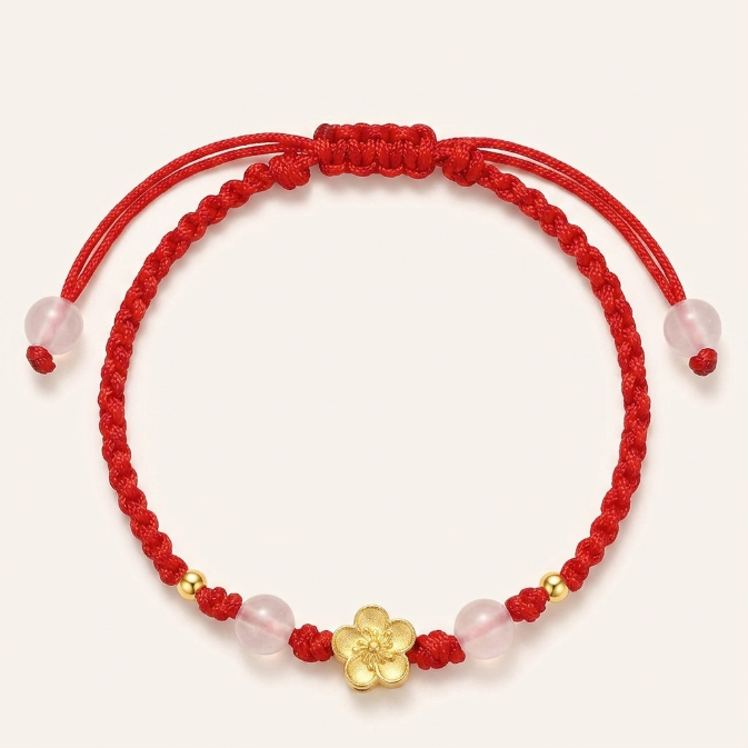 Pink Chalcedony Peach Blossom Bracelet