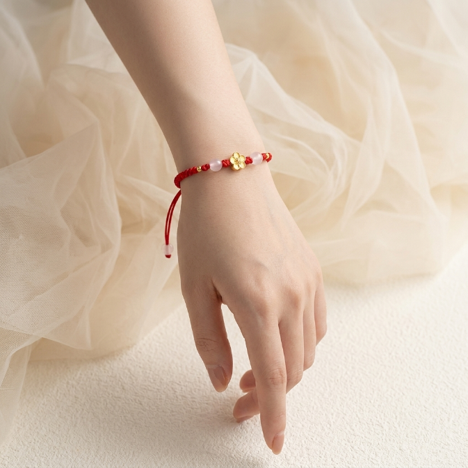 Pink Chalcedony Peach Blossom Bracelet