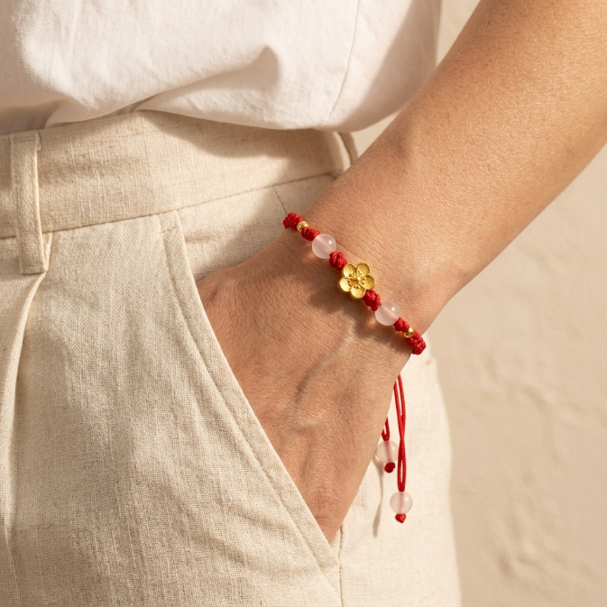 Pink Chalcedony Peach Blossom Bracelet