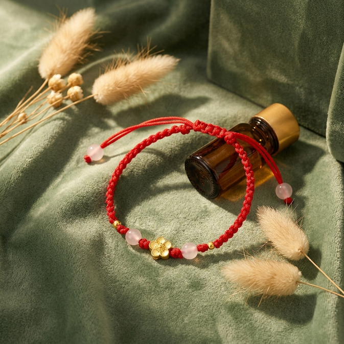 Pink Chalcedony Peach Blossom Bracelet