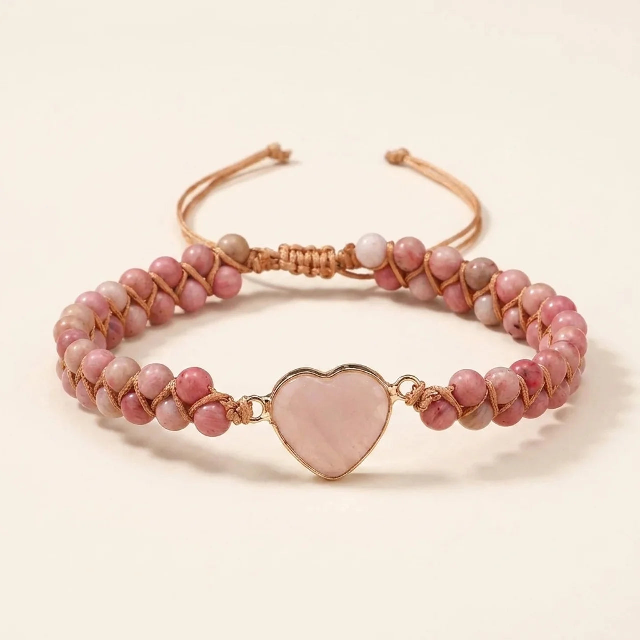 Pink Crystal Love Heart Bracelet