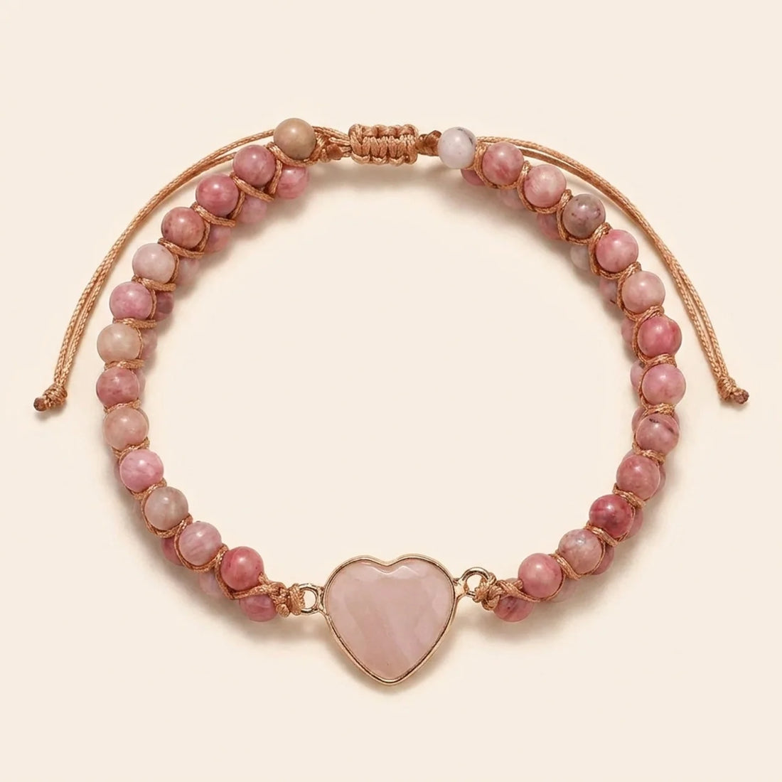 Pink Crystal Love Heart Bracelet