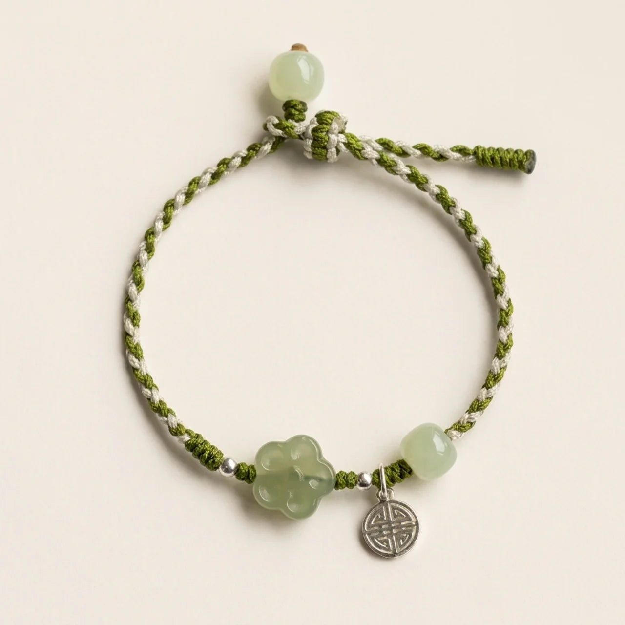 Plum Blossom Jade Red String Bracelet
