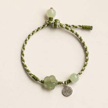 Plum Blossom Jade Red String Bracelet