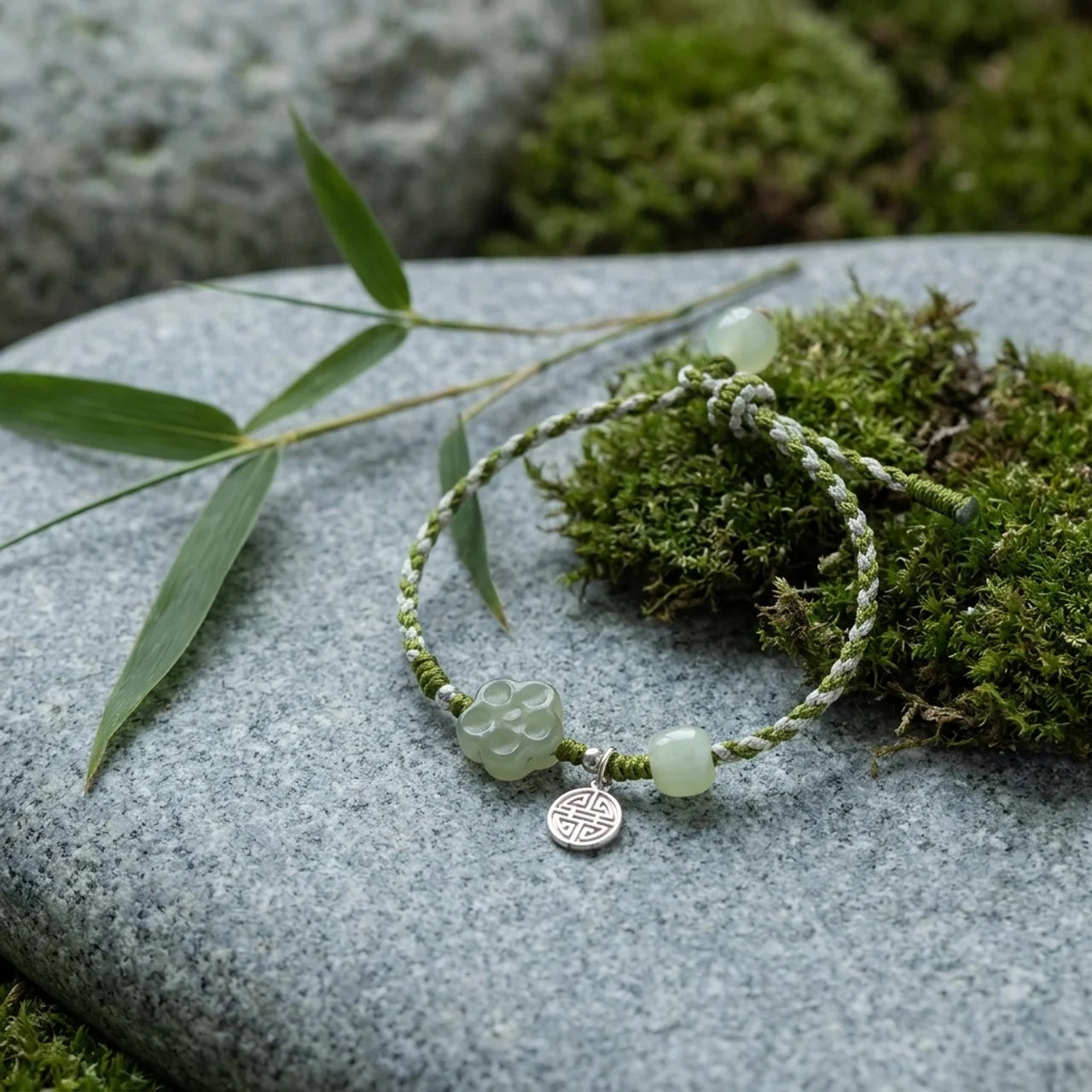 Plum Blossom Jade Red String Bracelet