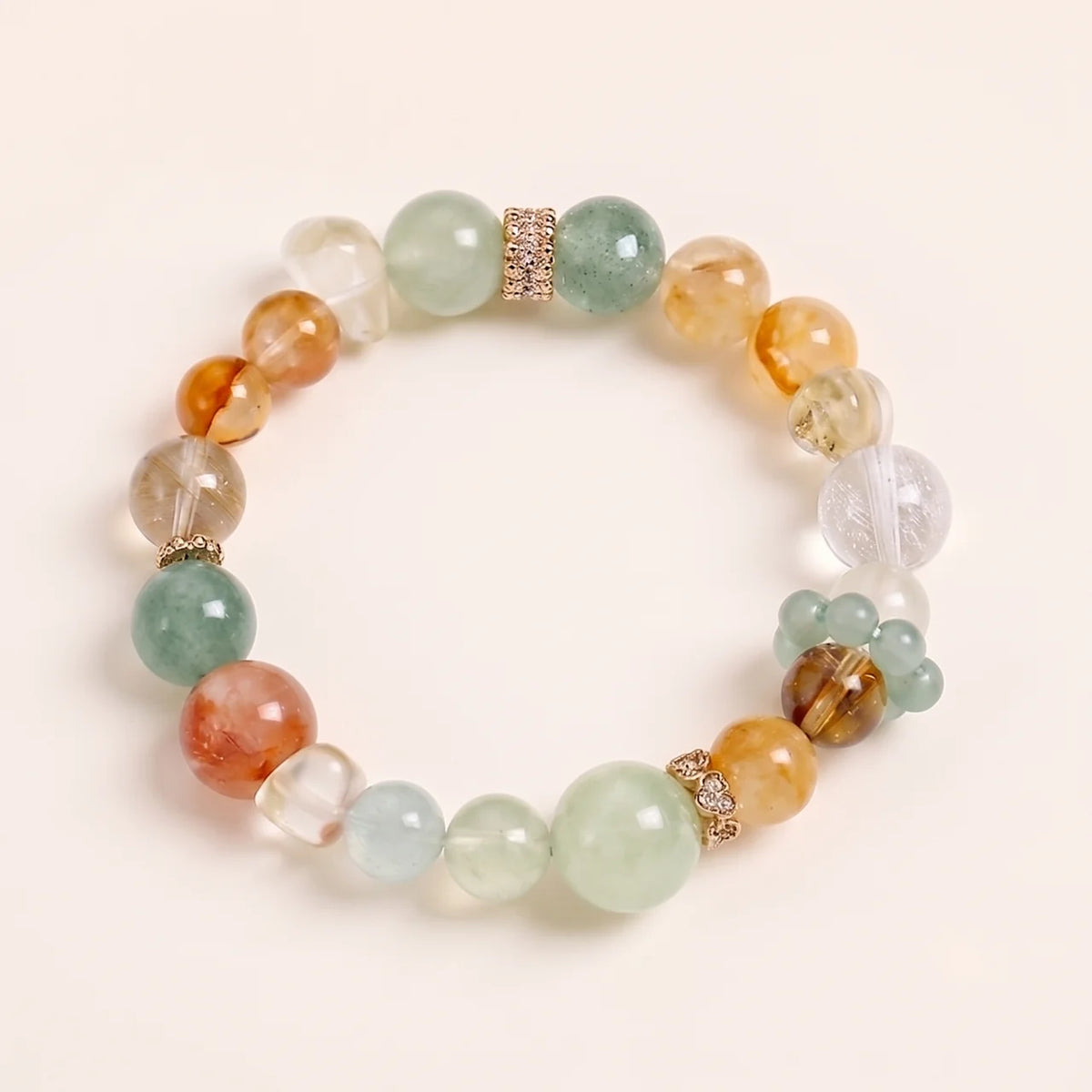 Prehnite Multi Gemstone Beaded Bracelet