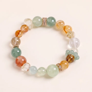 Prehnite Multi Gemstone Beaded Bracelet
