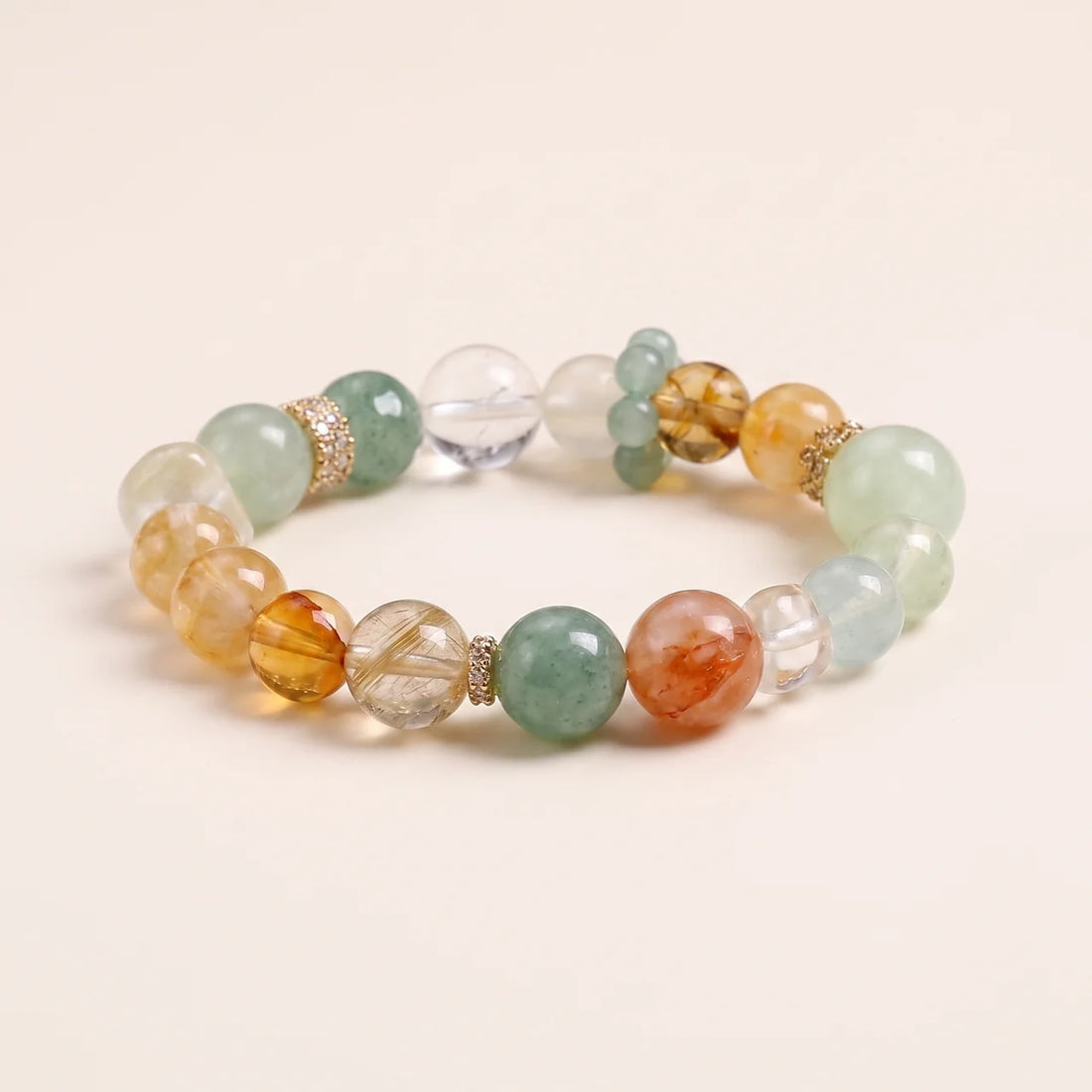 Prehnite Multi Gemstone Beaded Bracelet
