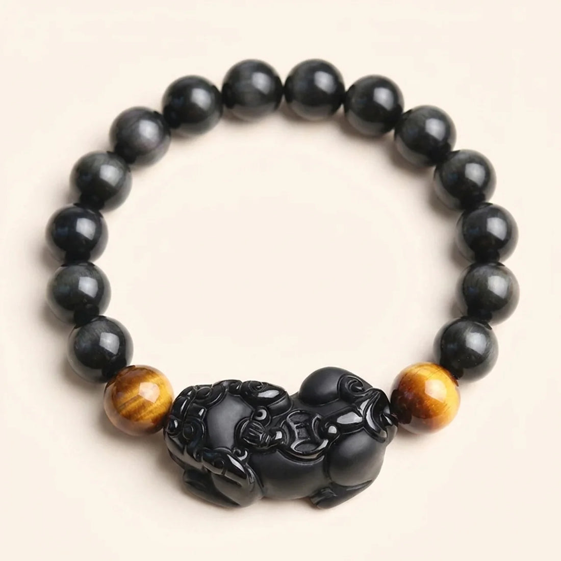 Rainbow Obsidian Tiger Eye Pixiu Bracelet