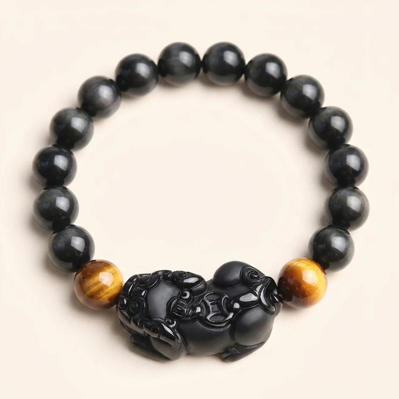 Rainbow Obsidian Tiger Eye Pixiu Bracelet