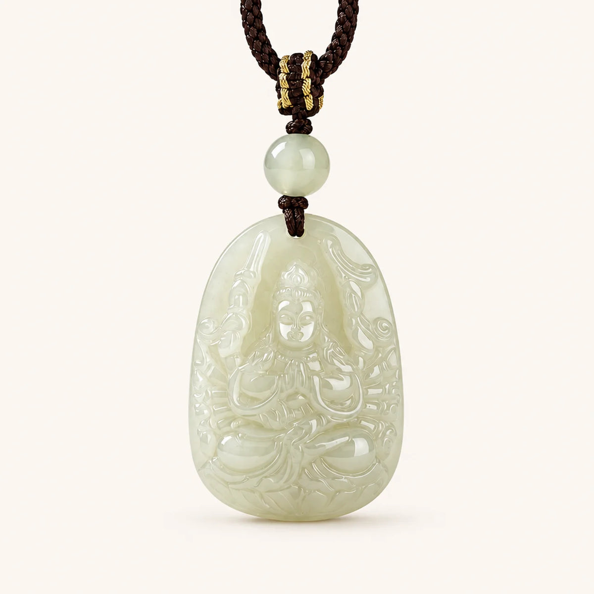 Natural Jade Guardian Buddha Pendant Necklace