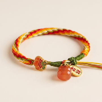 Red Agate Lucky Knot Bracelet