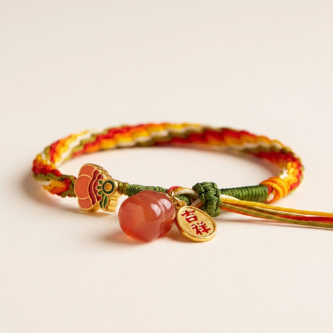 Red Agate Lucky Knot Bracelet