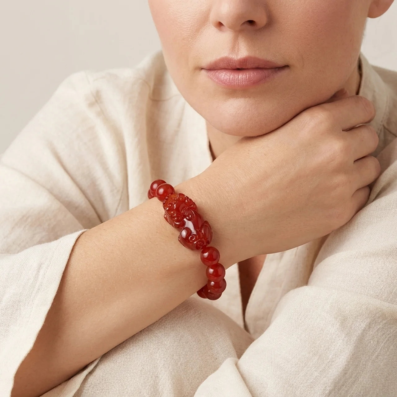 Red Agate Pixiu Bracelet