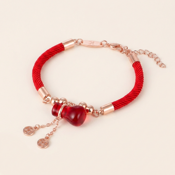 Red Agate Red String Pendant Bracelet