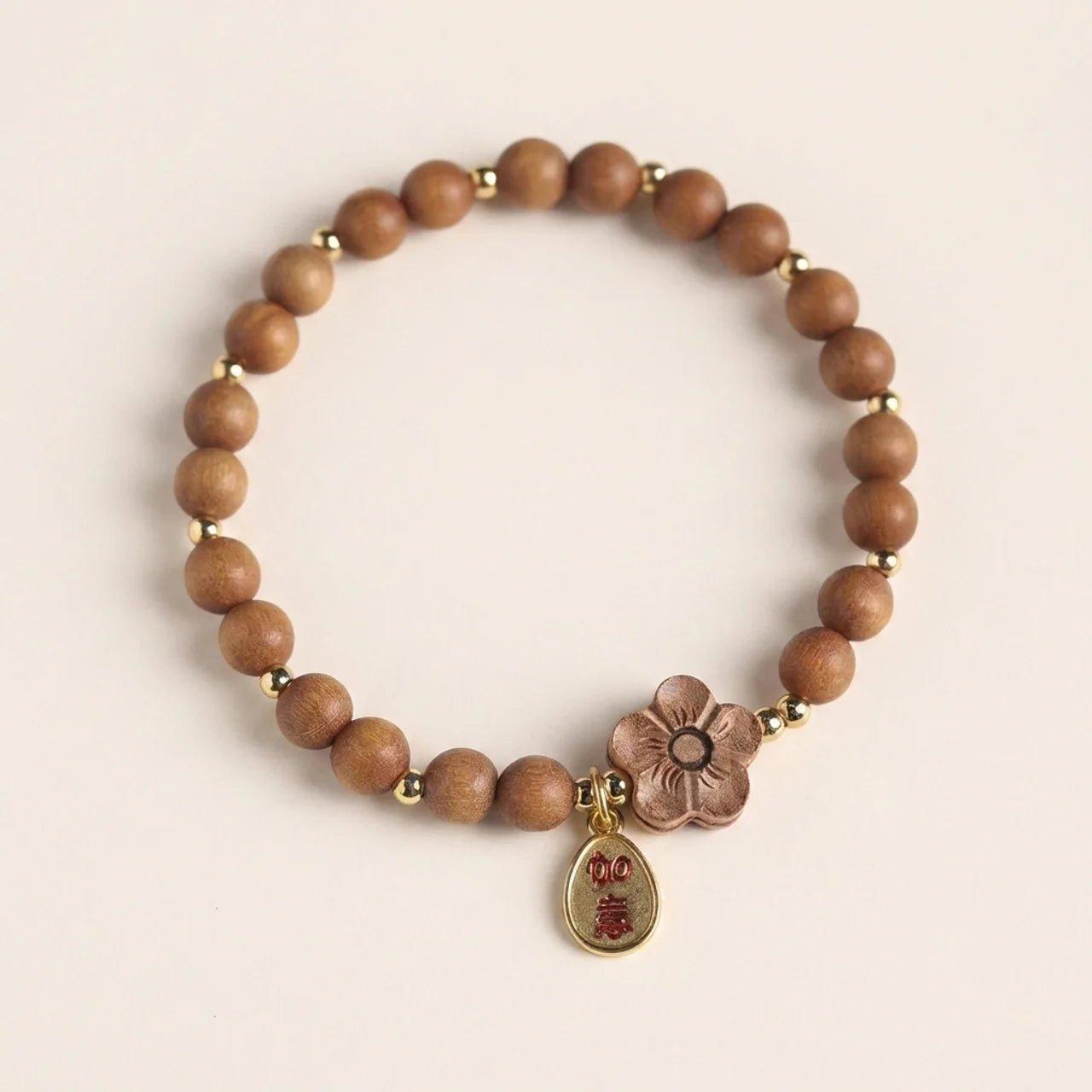 Red Sandalwood Ruyi Charm Bracelet