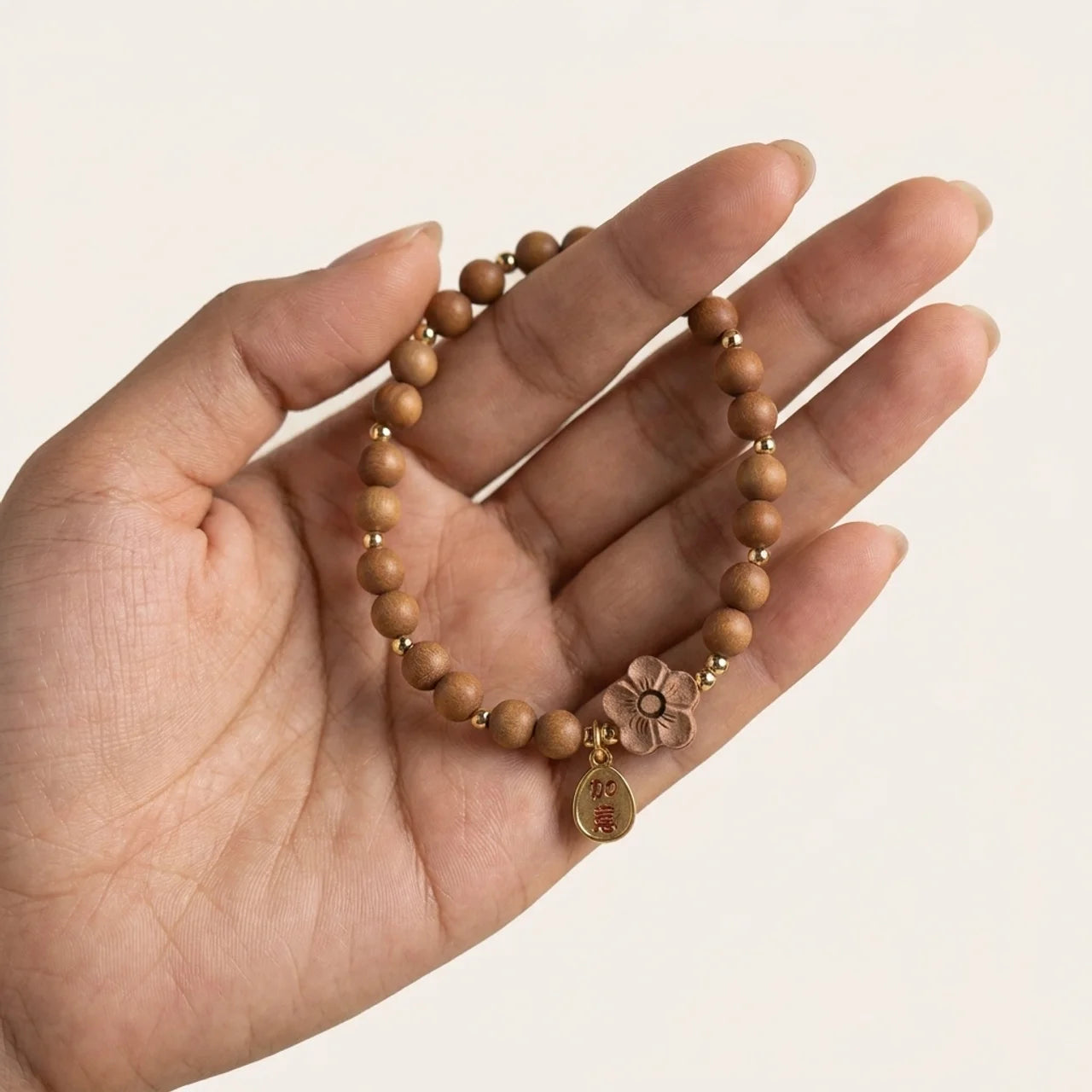 Red Sandalwood Ruyi Charm Bracelet