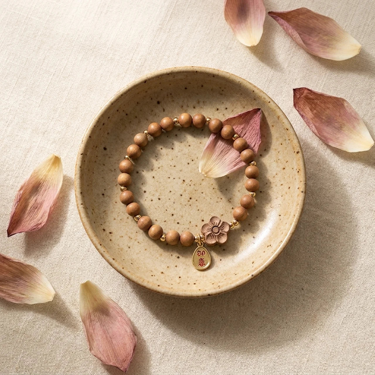 Red Sandalwood Ruyi Charm Bracelet