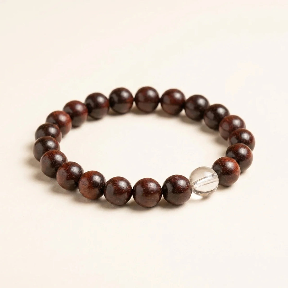 Rotes Sandelholz Bergkristall Schutz Armband