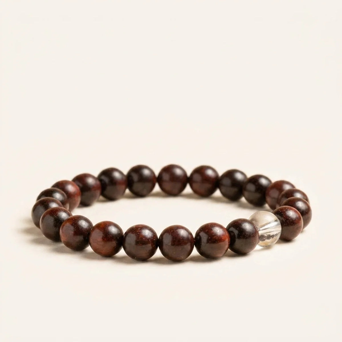 Rotes Sandelholz Bergkristall Schutz Armband