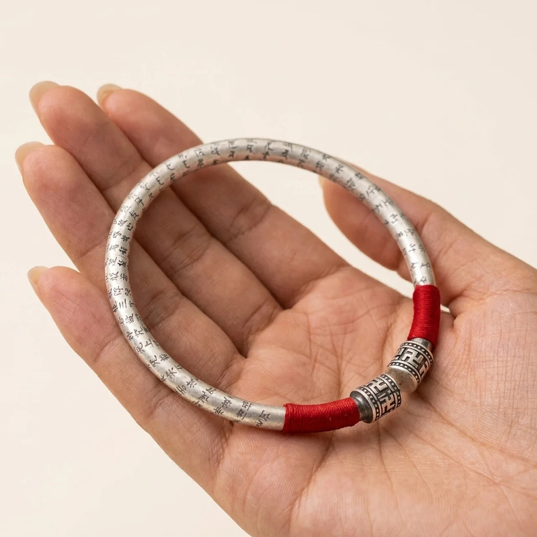 Red String Copper Mantra Braided Bracelet