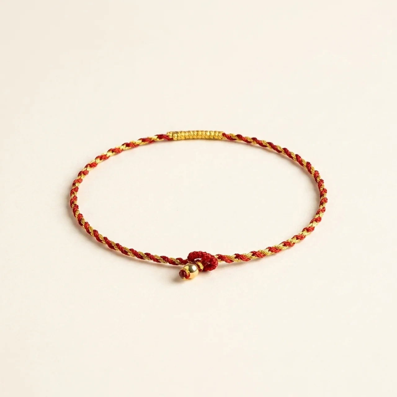 Red String Gold King Kong Knot Bracelet