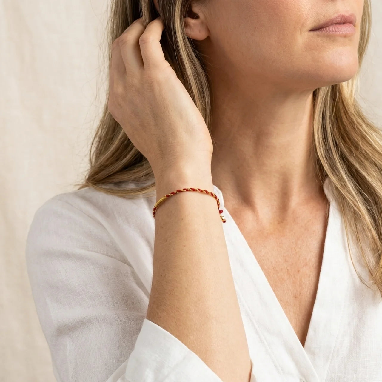 Red String Gold King Kong Knot Bracelet