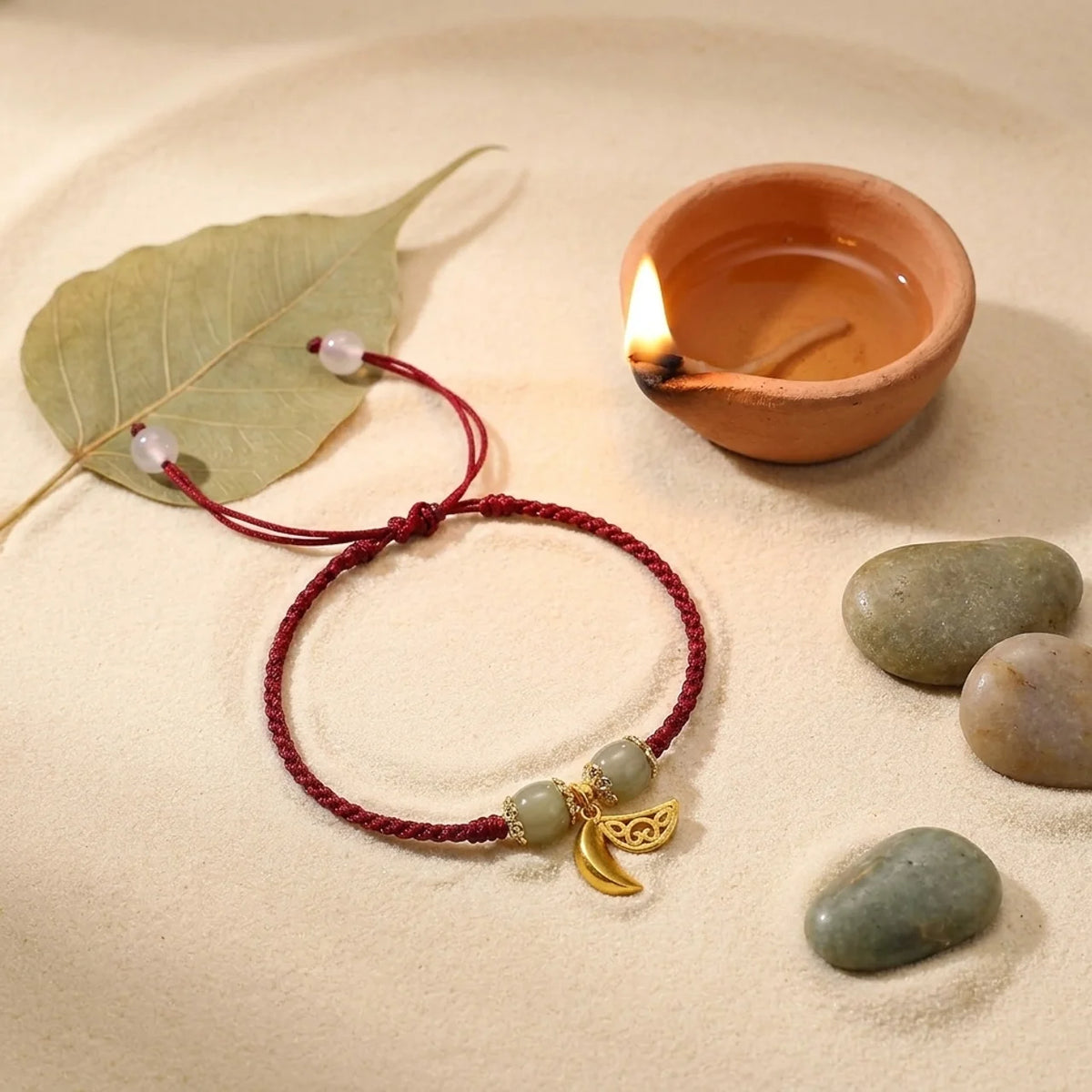 Red String Hetian Jade Lucky Bracelet