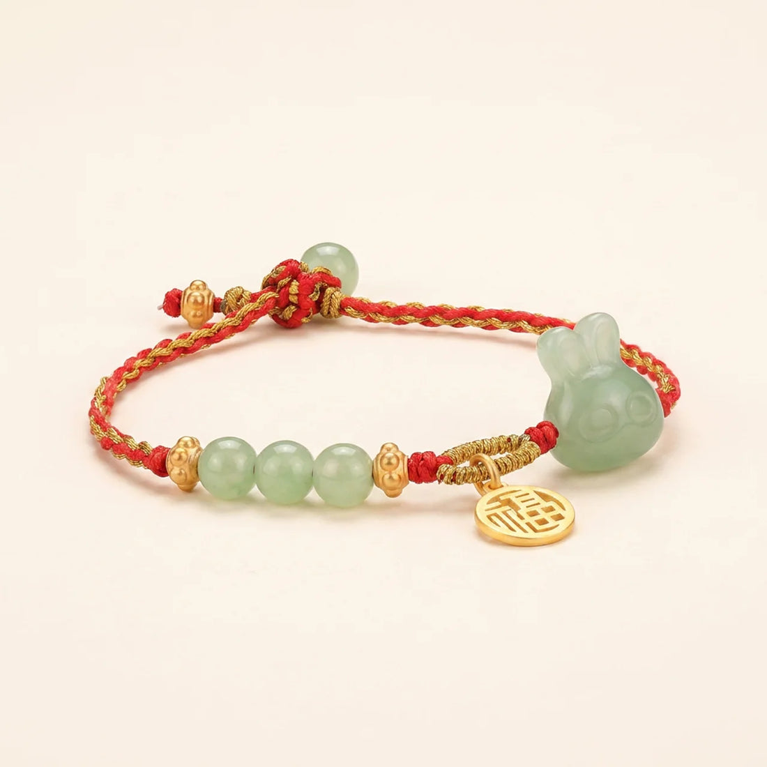 Red String Hetian Jade Rabbit Bracelet