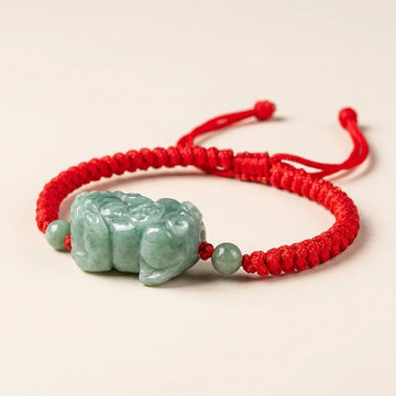 Red String Jade Pixiu Bracelet