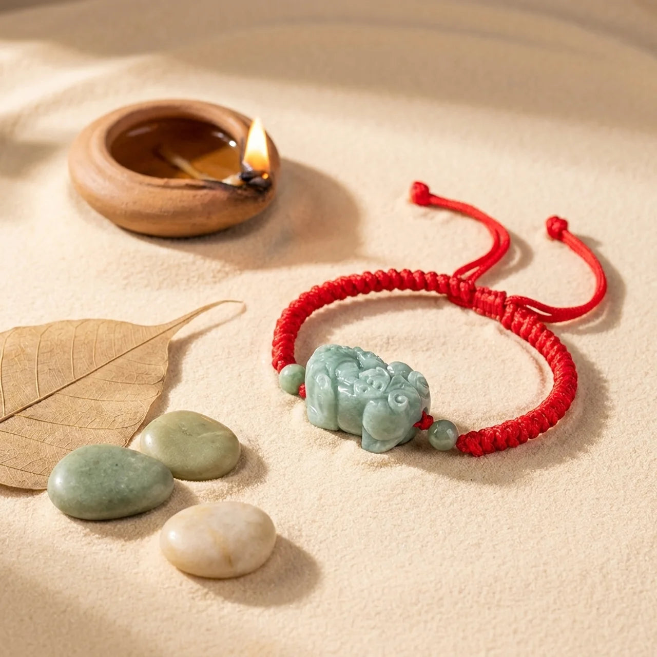 Red String Jade Pixiu Bracelet