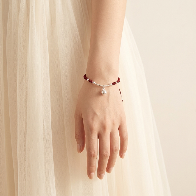 Red String Bell Braided Bracelet