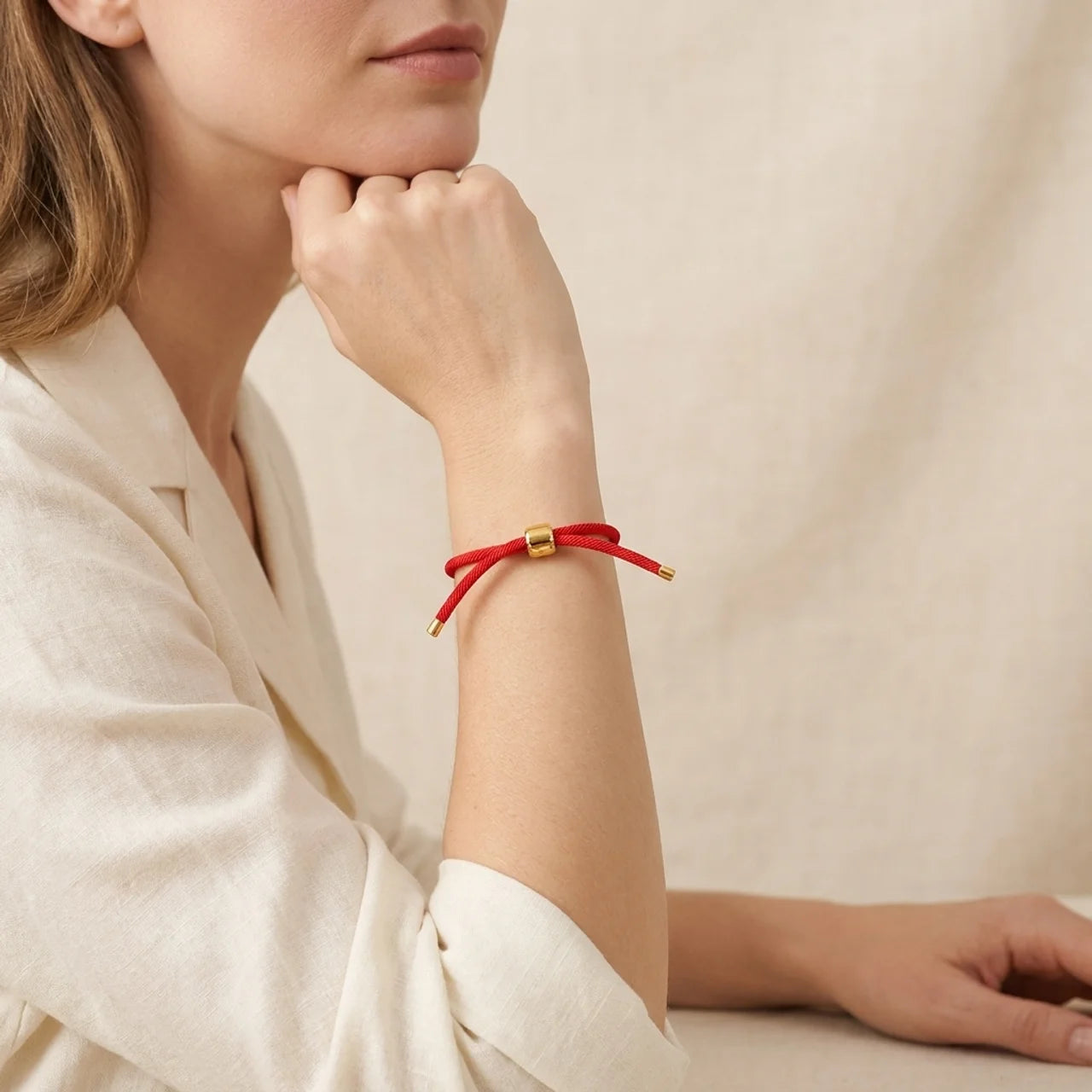 Red String Copper Lucky Knot Bracelet