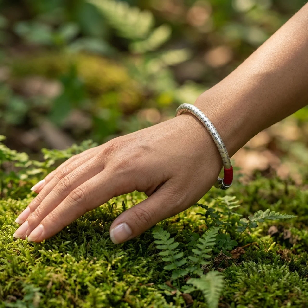 Red String Copper Mantra Braided Bracelet