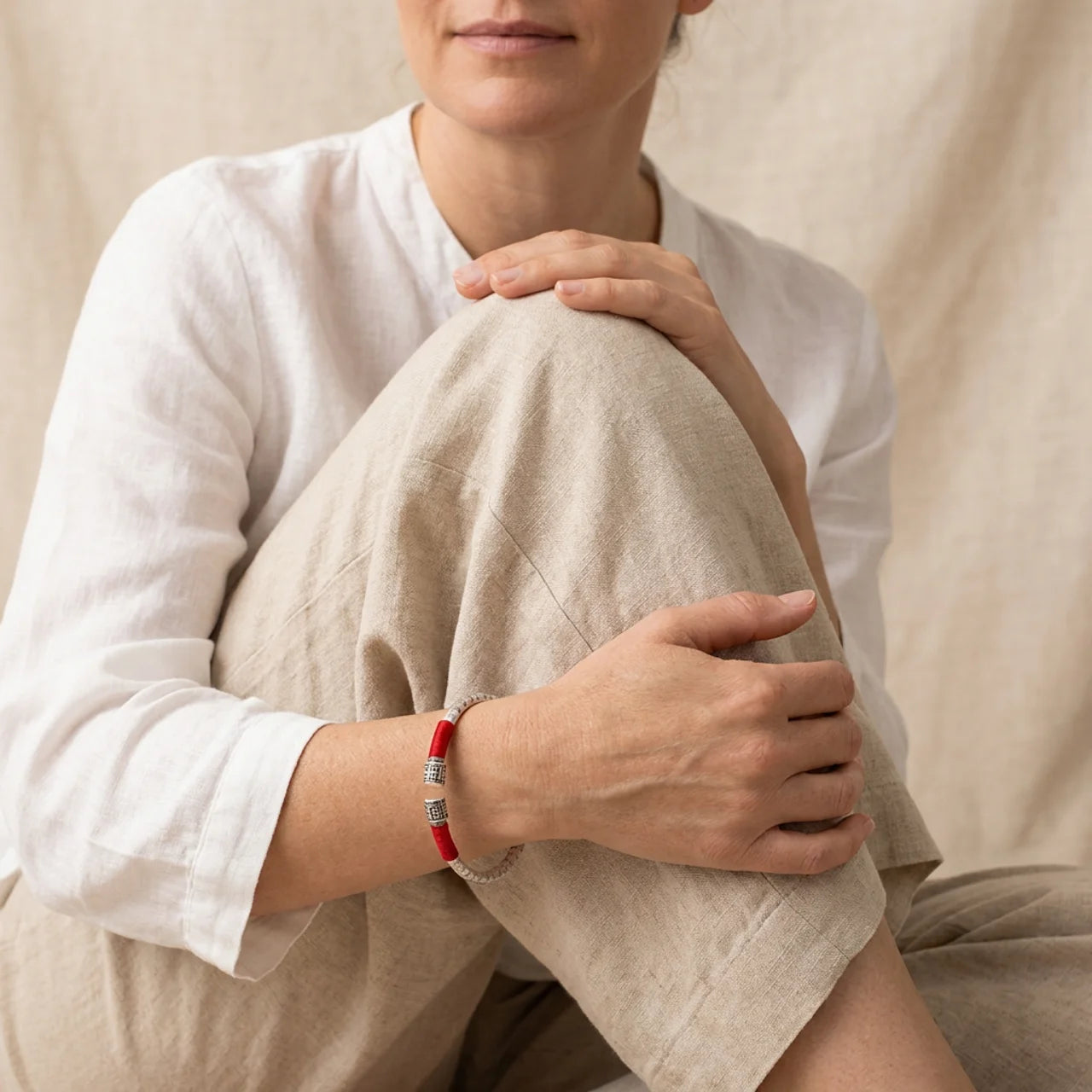 Red String Copper Mantra Braided Bracelet