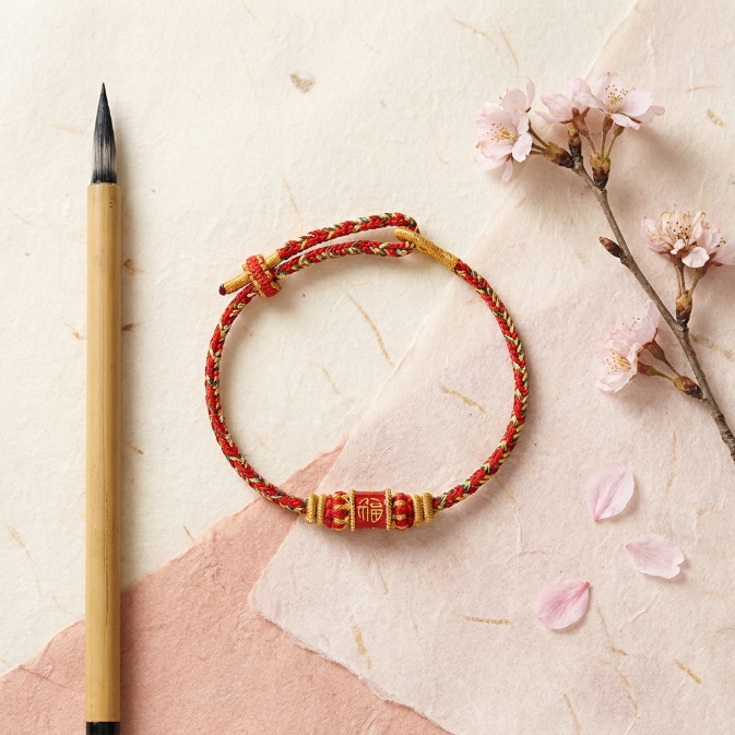Red String Fu Character Lucky Bracelet