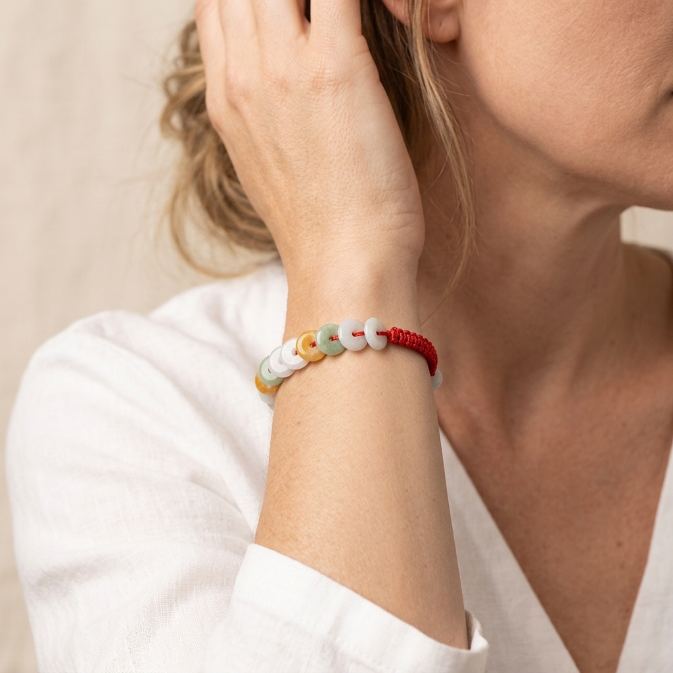 Red String Jade Lucky Knot Bracelet