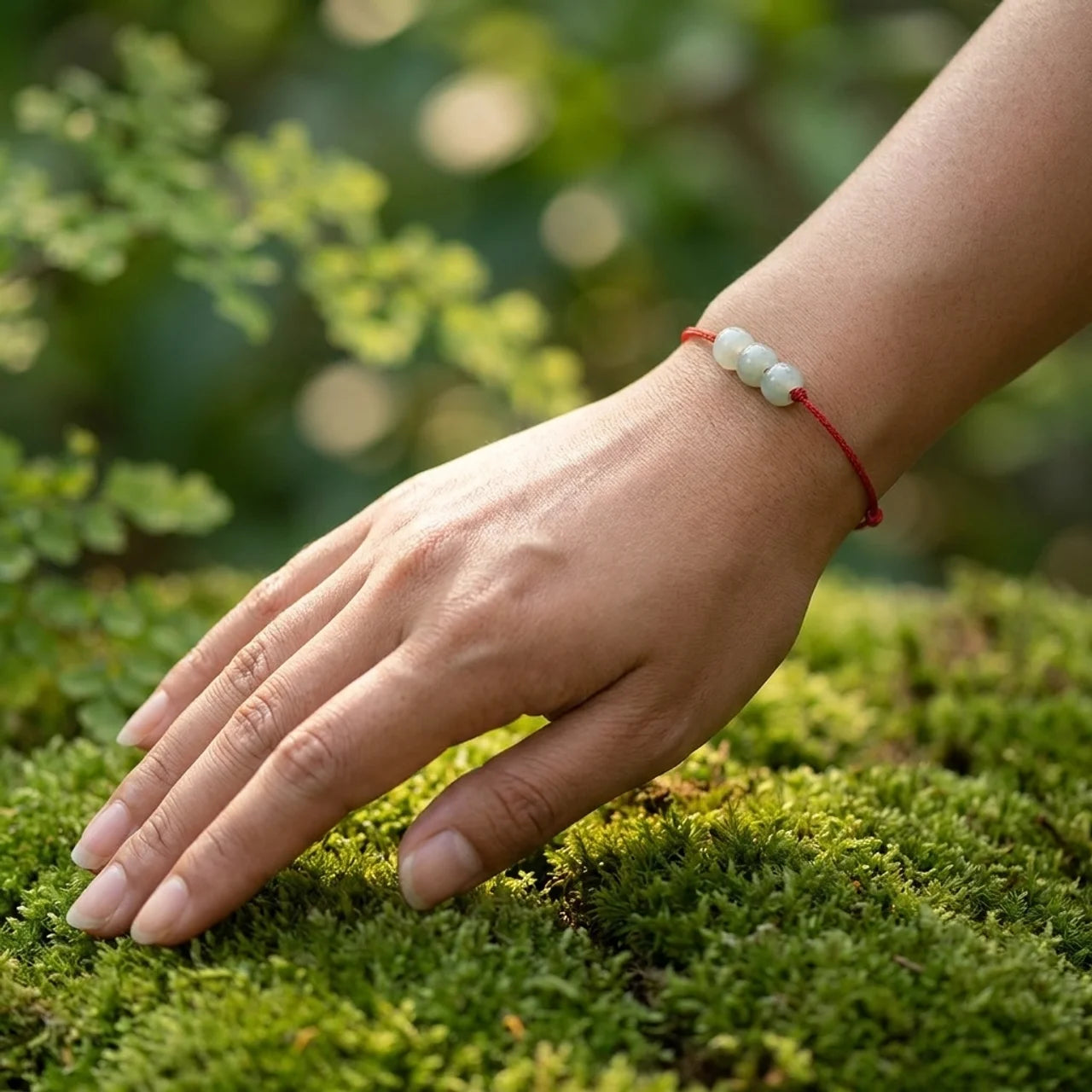 Red String Jade Lucky Knot Couple Bracelet