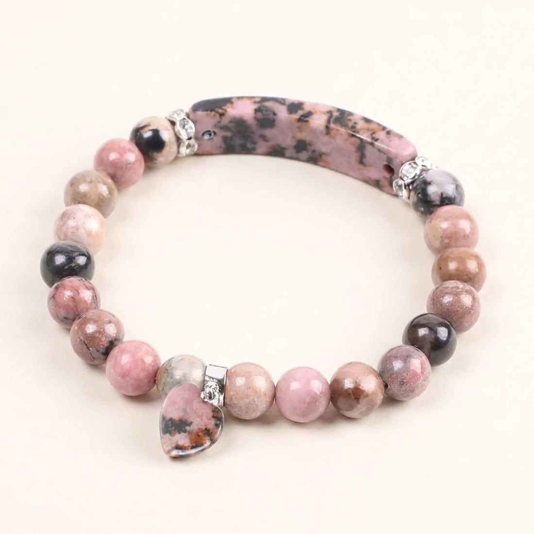 Rose Quartz Love Heart Healing Beads Bracelet