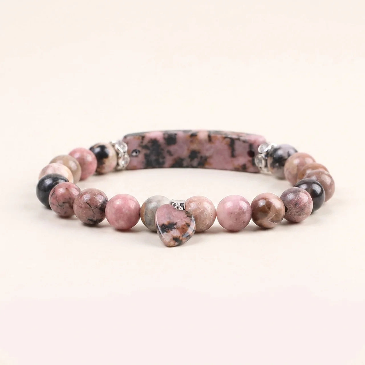Rose Quartz Love Heart Healing Beads Bracelet