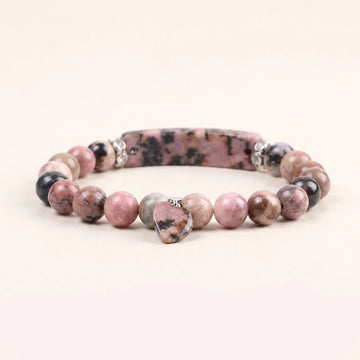 Rose Quartz Love Heart Healing Beads Bracelet